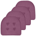 U-Shaped Memory Foam Chair Pads - Non-Slip - 4 Pack, Purple