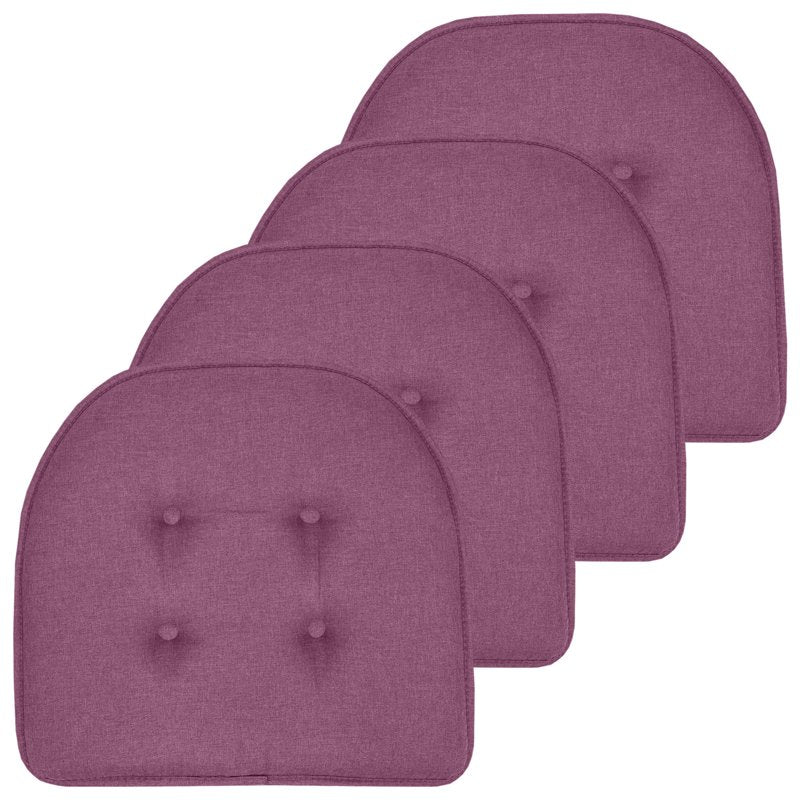 U-Shaped Memory Foam Chair Pads - Non-Slip - 4 Pack, Purple
