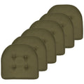 U-Shaped Memory Foam Chair Pads - 6 Pack, Army Green