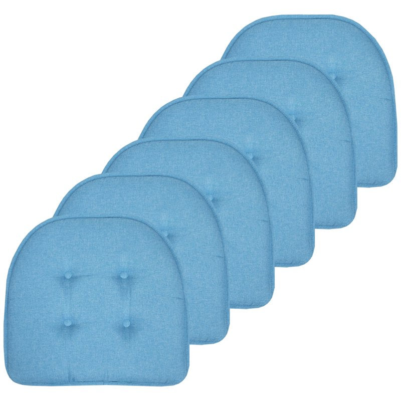 U-Shaped Memory Foam Chair Pads - 6 Pack, Turquoise