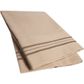 King Taupe Ultra-Soft Microfiber Embroidered Pillowcases 2-Pack