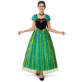 Women Fairy Princess Costume Green Dress with Necklace - Role Play Halloween Dress M-XXL - Green Fairy Costume