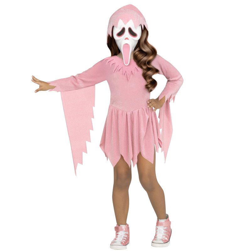 Toddler Pink Ghost Face Halloween Costume 2-Piece Set 3T-4T by Fun World
