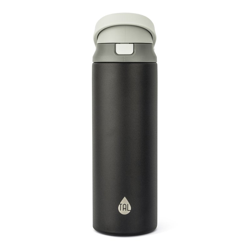 24oz Stainless Steel 2-in-1 Water Bottle with Straw & Chug Lid - Black & Grey