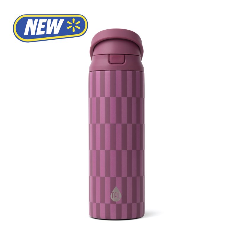 24oz Insulated Stainless Steel Water Bottle - Berry Print, 2-in-1 Lid