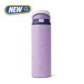 24oz Stainless Steel Water Bottle with 2-in-1 Lid - Purple Flowers