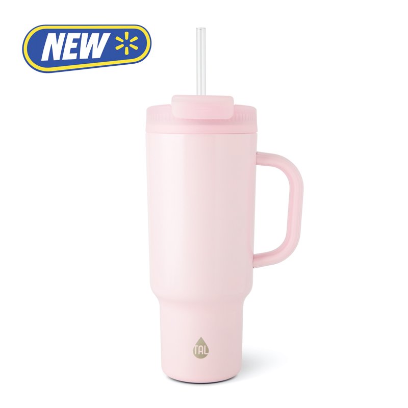 40oz Stainless Steel Hudson Tumbler with Straw - Light Pink Shimmer