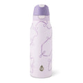 20oz Stainless Steel 2-in-1 Straw and Chug Water Bottle - Purple Bows
