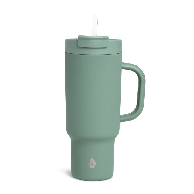40oz Stainless Steel Hudson Tumbler with Straw - Sage Green