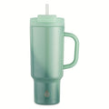 Stainless Steel Hudson Tumbler with Straw 40 fl oz - Shimmer Green Swirl