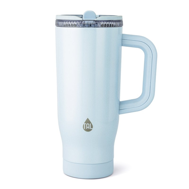 32oz Stainless Steel Skye Tumbler with Flip-Up Straw - Light Blue Shimmer