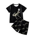 Kids Dinosaur Pajama Shorts Set - Toddler Boys Summer Sleepwear, Size 3-4 Years, Black