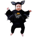 Baby Halloween Bat Romper & Jumpsuit, Hooded Playsuit for 3-6 Months - Black