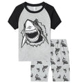 Dark Gray Toddler Boys Summer Pajamas Set - Cartoon Printed Shorts Outfit 6-7 Years