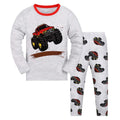 Toddler Dinosaur Pajamas Set - Light Gray 7-8 Years Cartoon Print