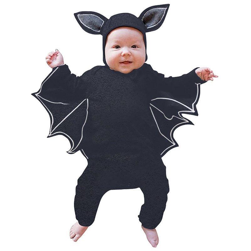 Baby Bat Romper & Jumpsuit Halloween Outfit - Dark Gray, 18-24 Months Variation Z20-20