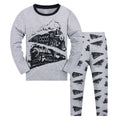Toddler Boy Pajamas Set - Cartoon Print Long Sleeve Top & Trousers, Size 9-10 Years, Grey - Variation X5-Grey