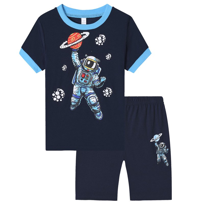 Toddler Boys Cartoon Printed Casual Shorts Outfit Navy 3-4 Years - X8 Variation