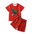 Toddler Short Pajamas Set for Boys - Size 3-4 Years, Red Variation