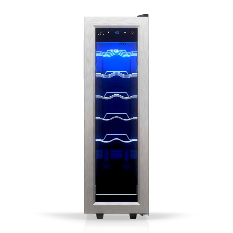 12 Bottle Wine Cooler - Stainless Steel Freestanding Fridge