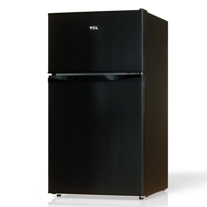 Compact Two-Door Refrigerator with Freezer - 3.1 Cu Ft, Black