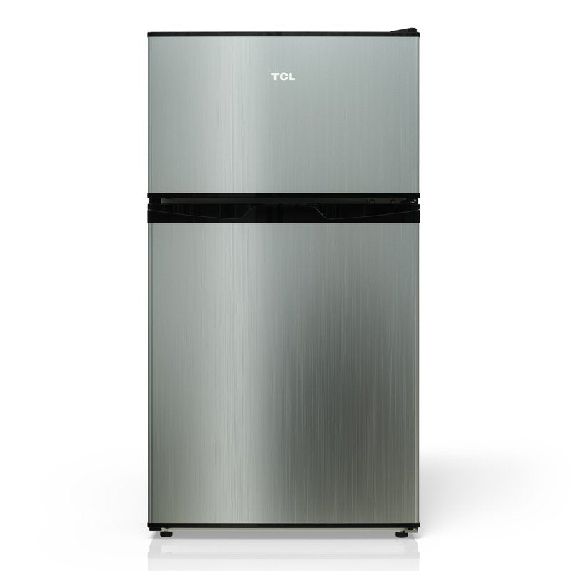 Compact Silver Two-Door Refrigerator with Freezer - 3.1 Cu Ft
