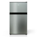 Compact Silver Two-Door Refrigerator with Freezer - 3.1 Cu Ft