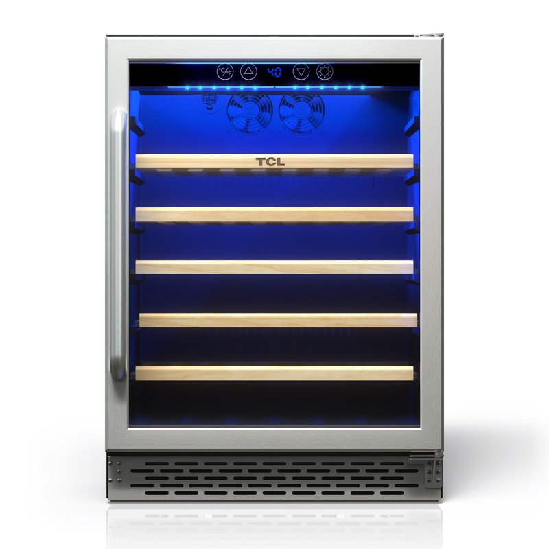 Stainless Steel 52-Bottle Wine Cooler - 5.3 Cu. Ft.