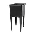 Space Saver Utility Sink - 16 Gallon Black Steel Legs, Deep Tub