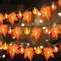 LED Maple Leaf Garland with Pumpkin Lights 19.6ft Fall Thanksgiving Decor