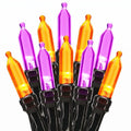 Halloween String Lights 33ft 100 LED Waterproof Indoor Outdoor Lights with 8 Modes - Orange & Purple