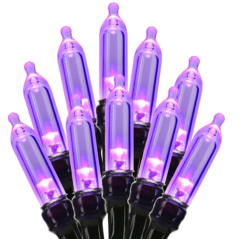 Halloween String Lights 33ft 100 LED Waterproof Battery-Powered Purple