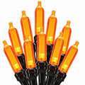 Halloween String Lights 33ft 100 LED Battery-Powered Waterproof Outdoor Indoor Orange & Purple