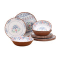 12-Piece Bamboo Melamine Dinnerware Set - Multicolor Floral