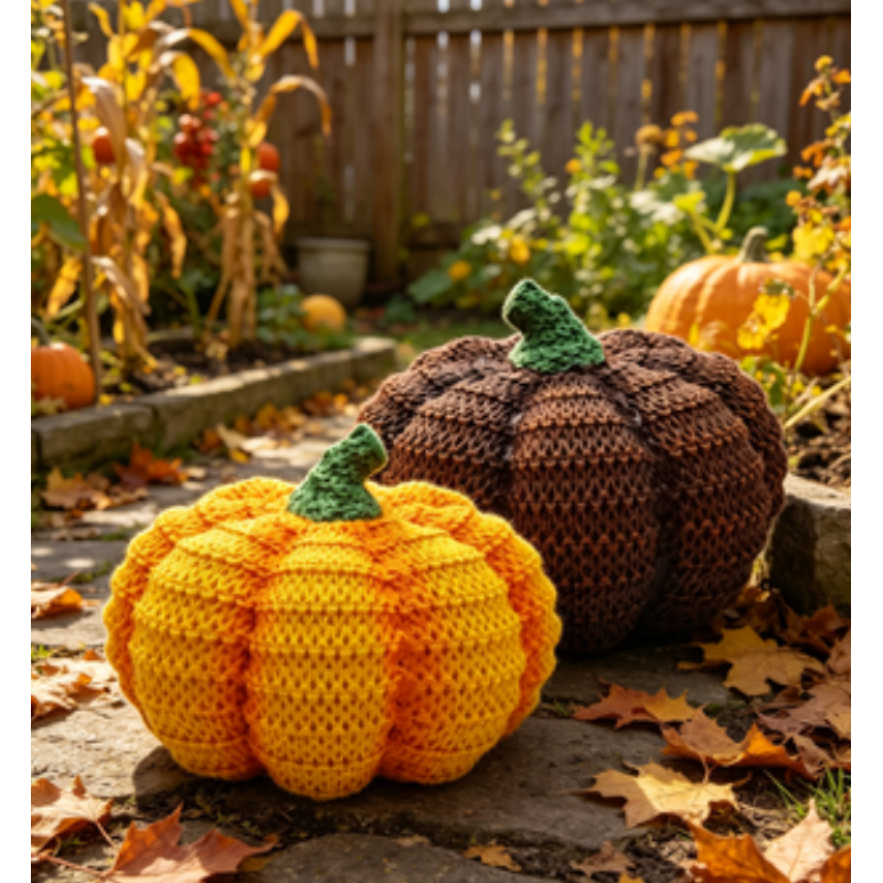 Halloween Pumpkin Decorations 2 Pack - Artificial Fall Ornaments 2.7x3.8 Inch K