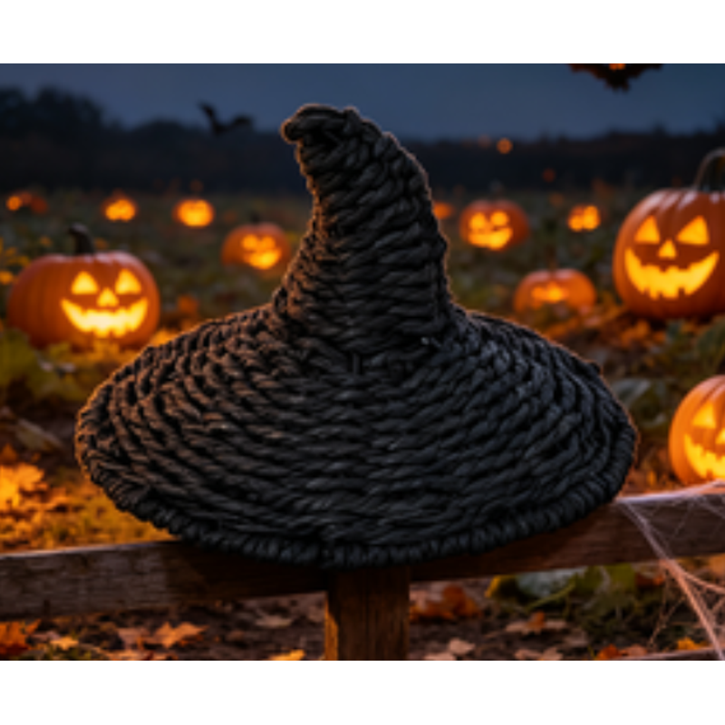Ghost Hat Ornament - Black 3.9x6.2 Inch Halloween Home Decor