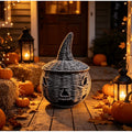 Halloween Witch Hat Pumpkin Tabletop Decor - 11.4 Inch Fall Figurine