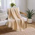 Better Homes & Gardens Woven Chenille Botanical Throw Blanket - UK Butter - 50x72 in
