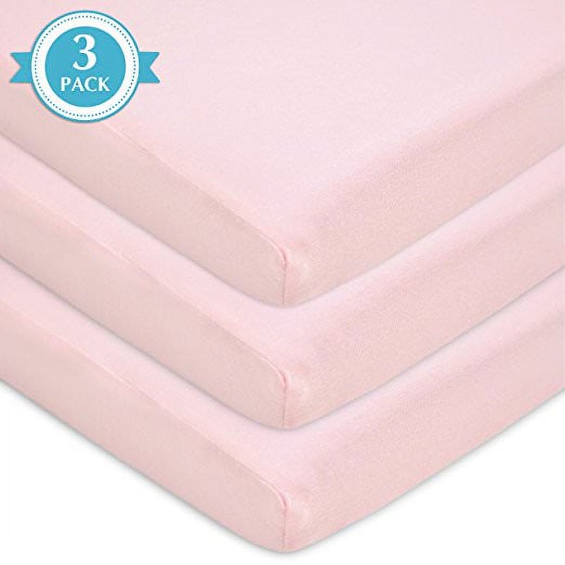 Pink Cotton Jersey Cradle Sheet - Fitted 18x36 Inches for Baby Bassinet
