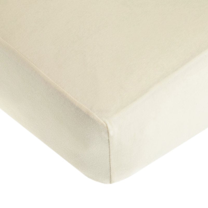 Beige Fitted Crib Sheet 52x28 Inches - 100% Cotton Baby Bed Sheet