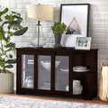 42-Inch Stackable Dining Room Sideboard with Sliding Glass Doors