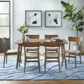 Mid-Century 7 Piece Dining Room Set - Mocha Finish