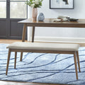 Mid-Century Upholstered Dining Bench - Walnut & Mocha