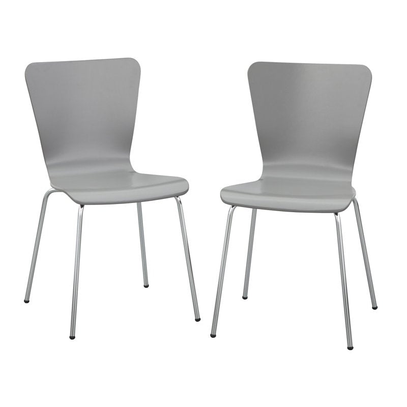 Pisa Indoor Bentwood Dining Chair Set of 2 - Charcoal Gray