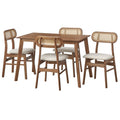 Mid-Century Modern 5-Piece Indoor Dining Set - Light Walnut