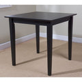 Square Black Dining Table - Solid Rubberwood, Contemporary Design