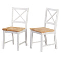Virginia Indoor Cross-Back Dining Chair Set of 2 - White Natural