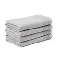 Gray 4-Piece Waffle Woven Terry Stripe Hand Towel Set - 20x30" Cotton