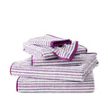 Reversible Striped Bath Towel Set - Grape Purple, 6-Piece Bathroom Linen