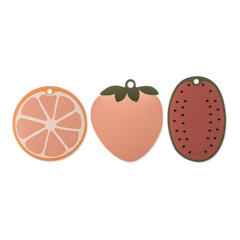 3-Piece Silicone Figural Cutting Mats - Fruit Designs